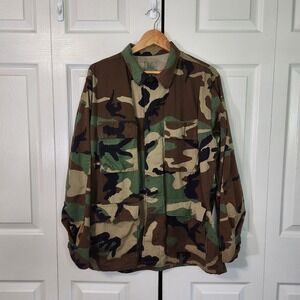 US Military Woodland Camo BDU Ripstop Field Jacket Medium  8415-01-390-8544